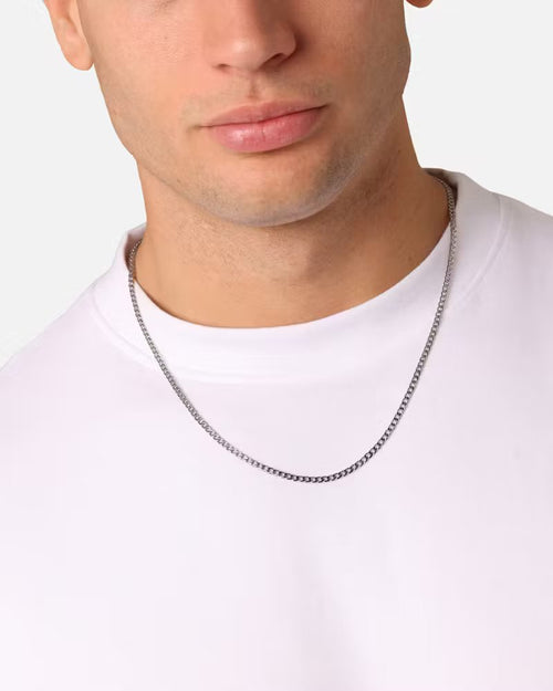 Saint Morta 3mm Smooth Cut Cuban Chain White Gold