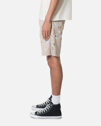 MNML Paint Twill Shorts Khaki