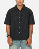 Saint Morta Gothic Pinstripe Button Up Shirt Jet Black