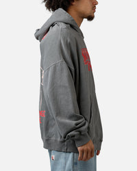 73Studio X Stranger Things Hawkins Heroes Hoodie Washed Charcoal