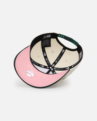 New Era Houston Astros 'Pink Satin Hearts Green' 9FORTY A-Frame Snapback Chrome/Dark Green