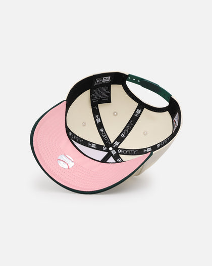 New Era Houston Astros 'Pink Satin Hearts Green' 9FORTY A-Frame Snapback Chrome/Dark Green