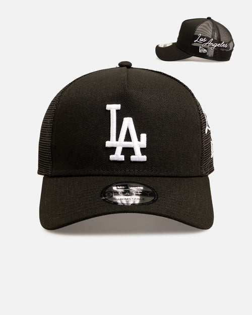 New Era Los Angeles Dodgers 9FORTY A-Frame Trucker Snapback Black