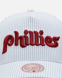 Mitchell & Ness Philadelphia Phillies 'Seersucker' Pro Pinch Snapback Blue/White