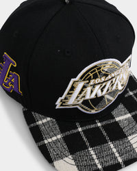 Pro Standard Los Angeles Lakers Prep Plaid Brim Snapback Black