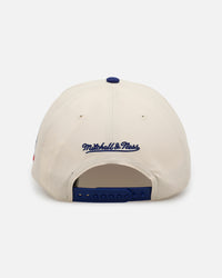 Mitchell & Ness Los Angeles Dodgers 'Pink Team Logo' Pro Pinch Snapback Off White