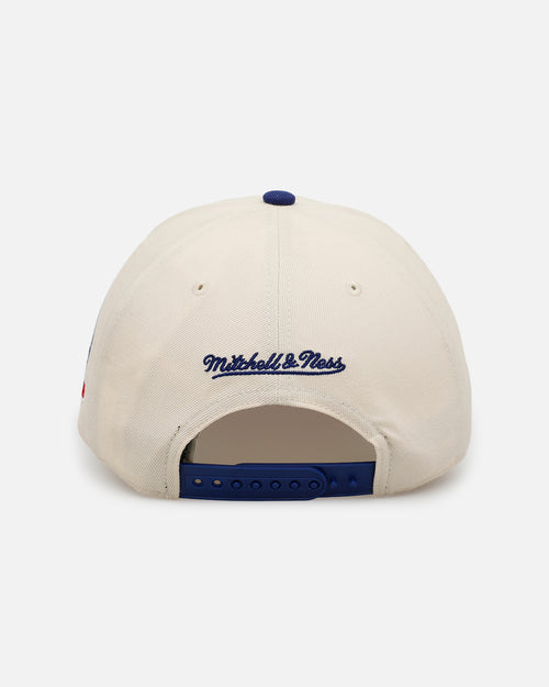 Mitchell & Ness Los Angeles Dodgers 'Pink Team Logo' Pro Pinch Snapback Off White