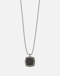 Guess Mainline Back To Black Octagon Necklace Black