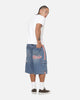 X-Large Oval Baggy Cargo Denim Shorts Indigo Blue