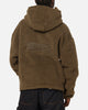 Carre Sherpa Hooded Jumper Khaki