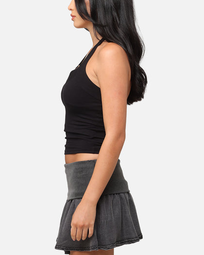 XXIII Women's Rib Halter Top Black