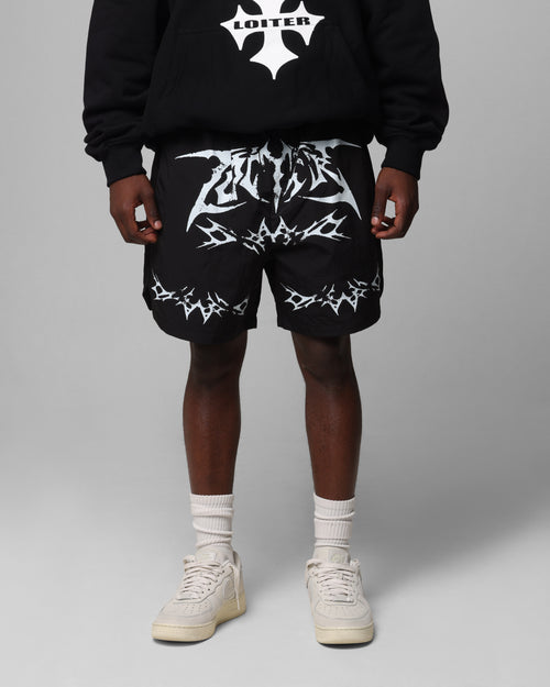 Loiter Stacked Metal Walk Shorts Black