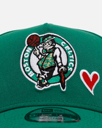 New Era Boston Celtics 'Team Color Hearts' 9FORTY A-Frame Snapback Official Team Color