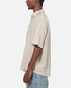 Vouseti Full Court Button Up Shirt Latte White Stripe