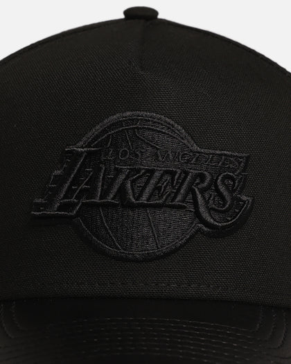 New Era Los Angeles Lakers 'Canvas Leather' 9FORTY A-Frame Snapback Black