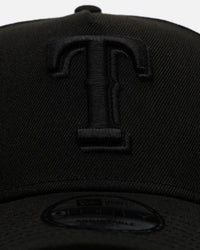 New Era Texas Rangers 'Easy Black' 9FORTY A-Frame Snapback Black/Black