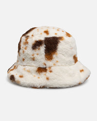 Kangol Faux Fur Bucket Brown/White
