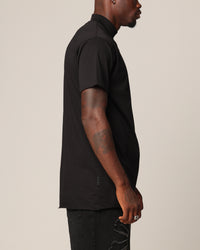 Saint Morta Old English Mock Neck T-Shirt Black/Red
