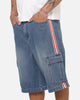 X-Large Oval Baggy Cargo Denim Shorts Indigo Blue