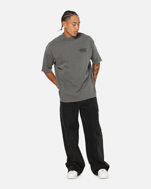 Saint Morta Serenity Mock Neck T-Shirt Washed Charcoal
