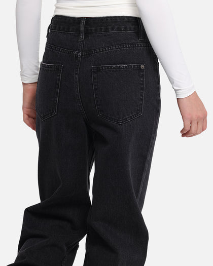 XXIII Women's Straight Leg Jeans Washed Black