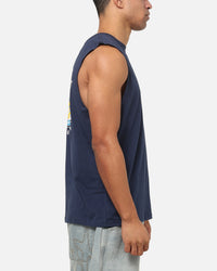 Bleacher Athletic Gold Coast Titans NRL Adult Muscle T-Shirt Navy