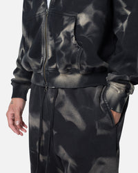 MNML Sun Burned Zip Up Hoodie Washed Black