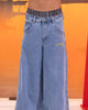 Ed Hardy Ultra Wide Leg Denim Jeans Light Wash Blue