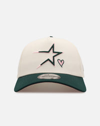 New Era Houston Astros 'Pink Satin Hearts Green' 9FORTY A-Frame Snapback Chrome/Dark Green