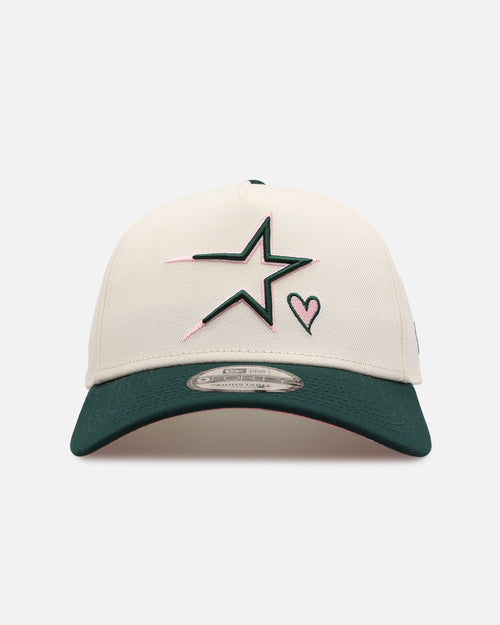 New Era Houston Astros 'Pink Satin Hearts Green' 9FORTY A-Frame Snapback Chrome/Dark Green