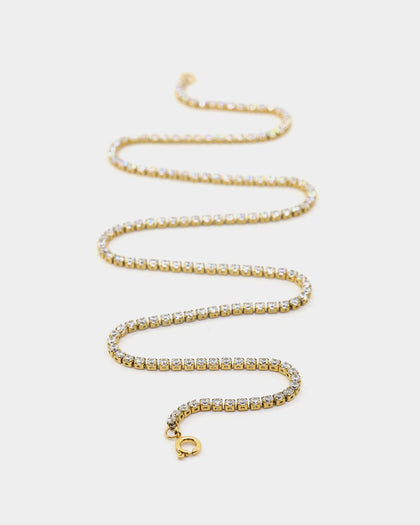 Raising Hell Women's Customisable Tennis Necklace Gold