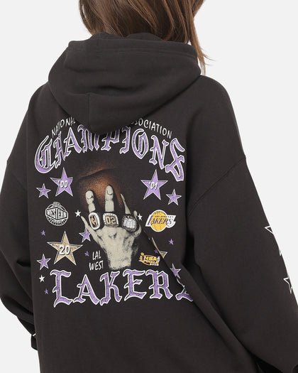 Mitchell & Ness Los Angeles Lakers Blackletter Champs Box Hoodie Washed Black