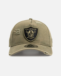 New Era Las Vegas Raiders 'Distressed Olive' 9FORTY A-Frame Snapback Olive