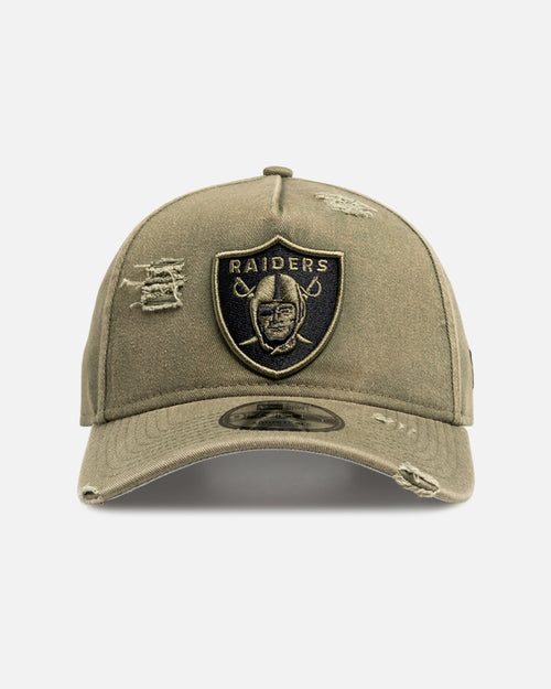 New Era Las Vegas Raiders 'Distressed Olive' 9FORTY A-Frame Snapback Olive