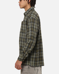 Saint Morta Credo Plaid Long Sleeve Button Up Shirt Green-plaid