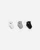 Nike Toddler Core Swoosh Ankle Gripper Socks 3 Pack Dark Grey Heather