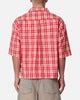 MNML Crop Flannel Short Sleeve Shirt Red
