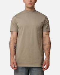 Saint Morta Old English Mock Neck T-Shirt Brown/Brown