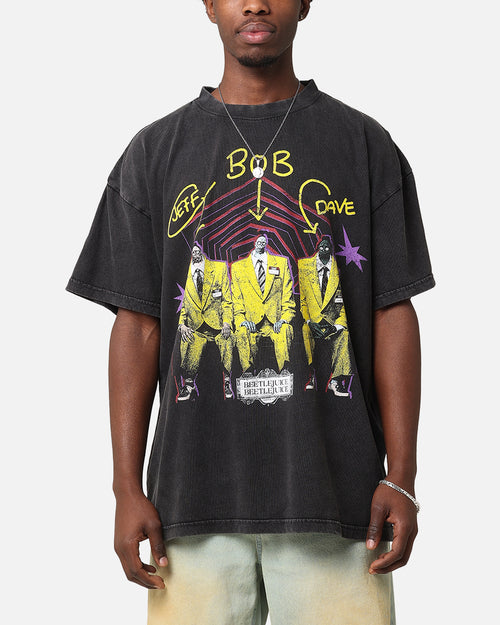73Studio X Beetlejuice Jeff Bob Dave Vintage T-Shirt Black Acidwash