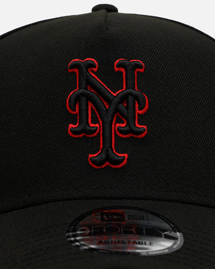 New Era New York Mets 'Easy Black And Scarlet' 9FORTY A-Frame Snapback Black/Scarlet