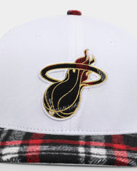 Pro Standard Miami Heat Pro Prep Plaid Brim Snapback White