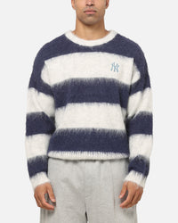 Majestic Athletic New York Yankees Block Stripe Knit Jumper Vintage White