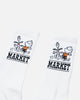 Market Peanuts Snoopy Charlie Dance Socks Ecru
