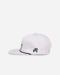 Malbon Cotton Twill Rope Snapback Hat White