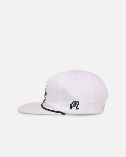 Malbon Cotton Twill Rope Snapback Hat White