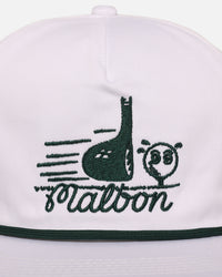 Malbon Cotton Twill Rope Snapback Hat White