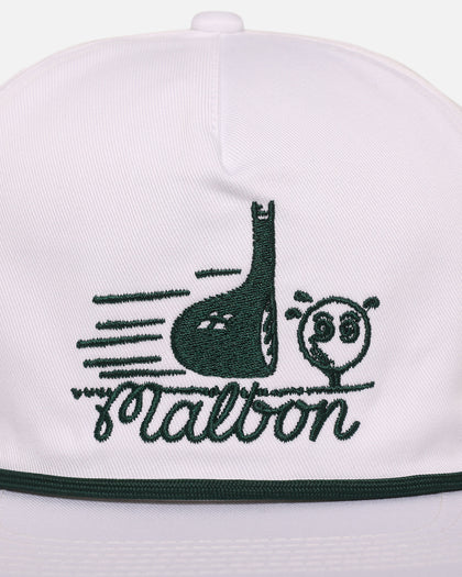 Malbon Cotton Twill Rope Snapback Hat White