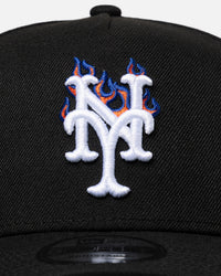 New Era New York Mets 'Flame Logo' 9FORTY A-Frame Snapback Black
