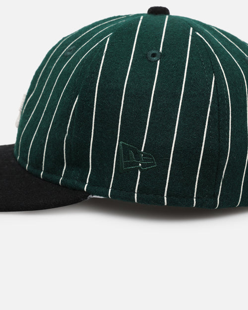 New Era Los Angeles Lakers 9FIFTY Retro Melton Pinstripe Strapback Dark Green/Black