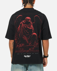 Saint Morta Divine Duty Mock Neck T-Shirt Black
